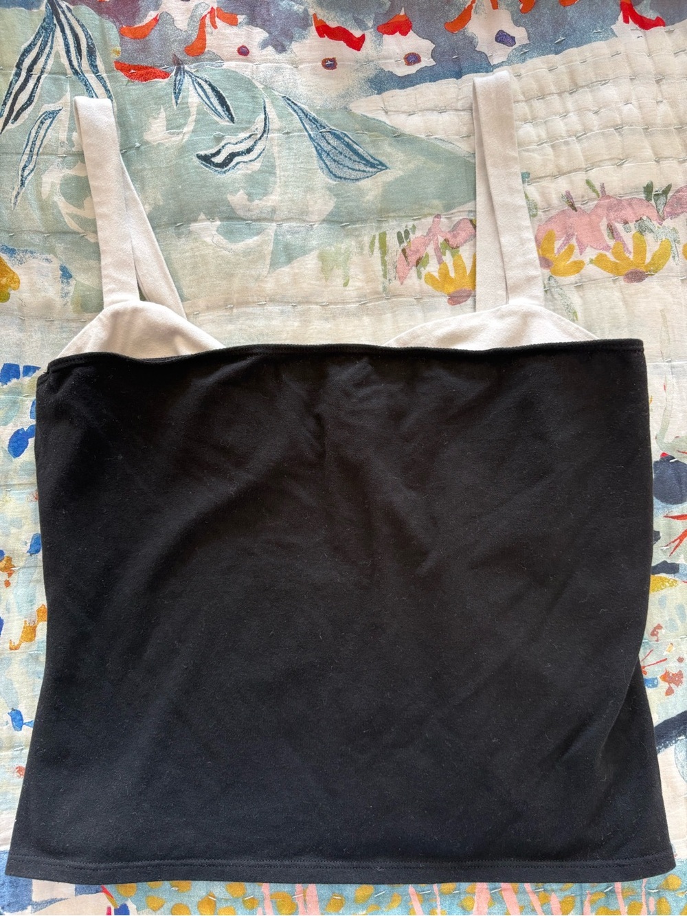 Reformation Black and Cream Women's Tank Top